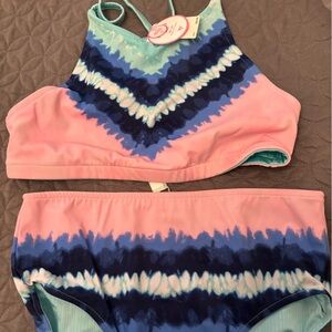 Justice Pink and Blue Kids Swim Bikini